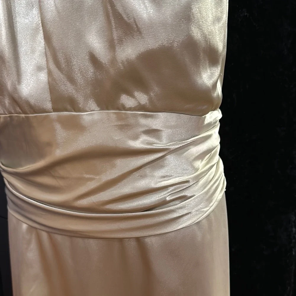 Oyster Ruched Halter Gown Belsoie Style no. L1064 - Picture 3 of 6